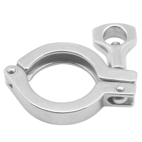 Tri-clamp ferrule, 1.5-inch stainless steel with wing-nut for sanitary fittings