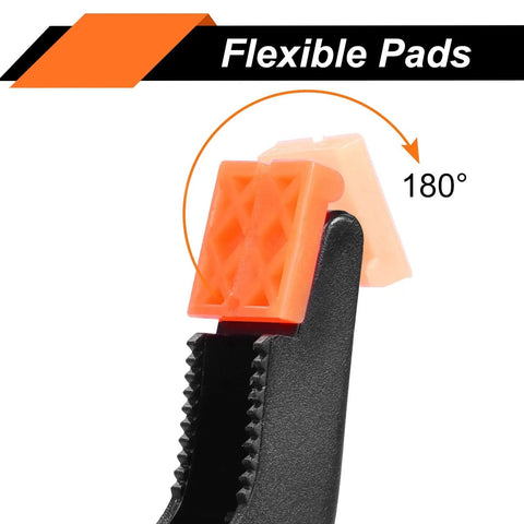 Close-up of Heavy Duty 3.5-Inch Spring Clamps 20 Pack Pro Grade For Crafts Woodworking Backdrop Stand Photography, showing flexible pad.