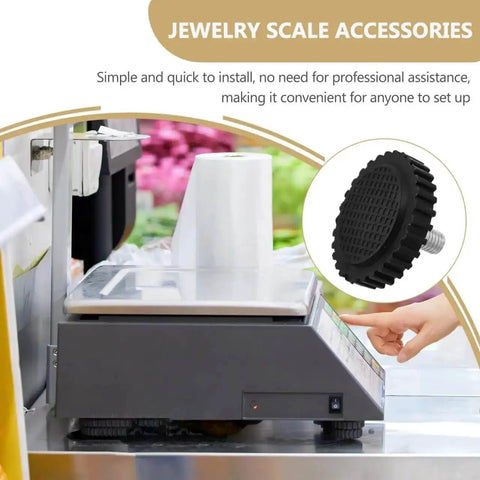 Stainless Steel Feet For Digital Kitchen Scales With Non Slip Rubber Bumpers Universal Replacement Parts in use on a jewelry scale