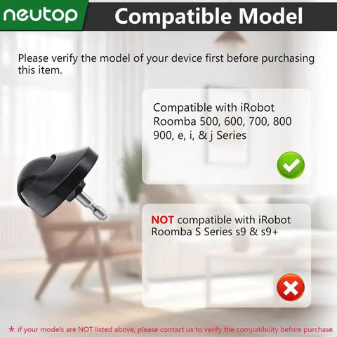 Replacement Front Wheel Caster 2 Pack For iRobot Roomba 500 600 700 800 900 Series E I J Models compatibility chart image