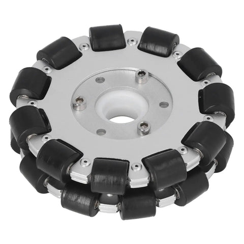 Double Aluminum Omni Wheel 127mm Premium Omni Directional Wheel With 360 Degree Rotation for robot replacement parts featuring 22 rubber rollers and 30kg load capacity