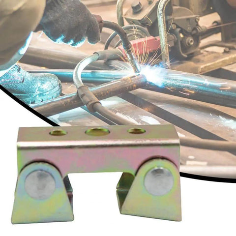 Beefy Pro-Grade V Type Welding Jig With Magnetic Stainless Steel Fixture Clamp for doors and metalworking projects, golden color
