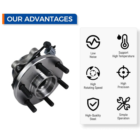 2 Pack Wheel Hub And Bearing Assembly 515065 For 2005 2018 Nissan Frontier 2005 2012 Pathfinder 2005 2015 Xterra And 2009 2012 Suzuki Equator With ABS 6 Lug shown with advantages
