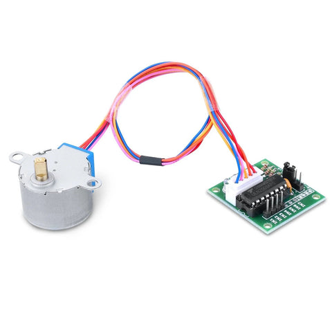 Geared stepper motor 28BYJ-48 with ULN2003 driver board and multi-color wires