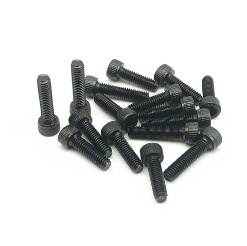 100 Pack M3 X 8mm Hex Socket Head Cap Screws 12.9 Grade Alloy Steel Black Oxide Finish Full Thread Bolts scattered on surface