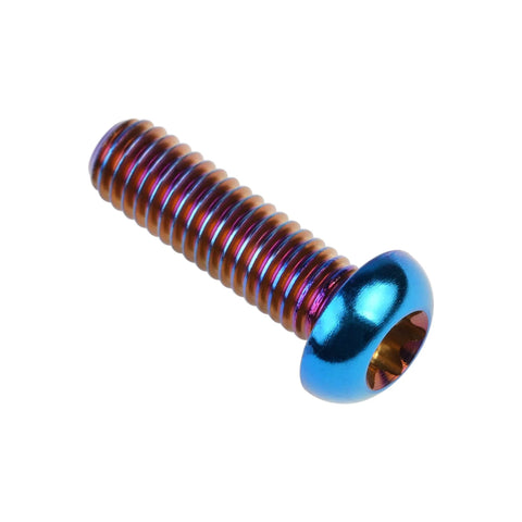 Heavy Duty Titanium Button Head Torx Bolts M6x20mm Pack Of 6 Burn Blue 6AL4V Grade 5 For Bicycle Motorcycle Car 1mm Thread Pitch T30 Torx Key Required