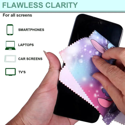 12 Pack Cartoon Color Microfiber Cleaning Cloths For Cameras Lenses Glasses Sunglasses Jewelry Crystals And Screens Soft Ultra Gentle Safe For Delicate Surfaces 7.08 By 5.9 Inches Ideal For Travel Use cleaning a smartphone screen