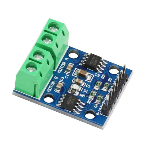 Three Pack L9110S DC Motor Drive Module H Bridge Controller Board on compact 28x21mm PCB with connectors for motors.