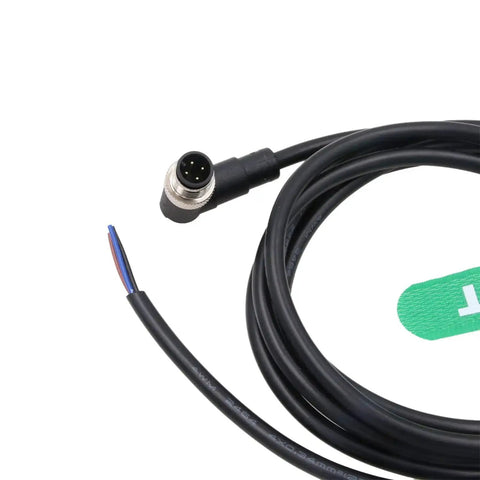 Pro Grade 4 Pin M12 A Coded Actuator Sensor Cable With Right Angle Male To Flying Leads, 2M shielded signal cable for industrial use