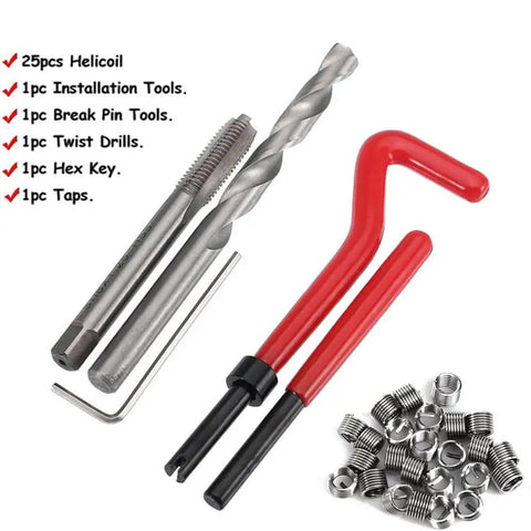 30 Piece Thread Repair Kit Must Have With M5X0.8mm Thread Inserts Includes Helicoil Insertion Tool and accessories