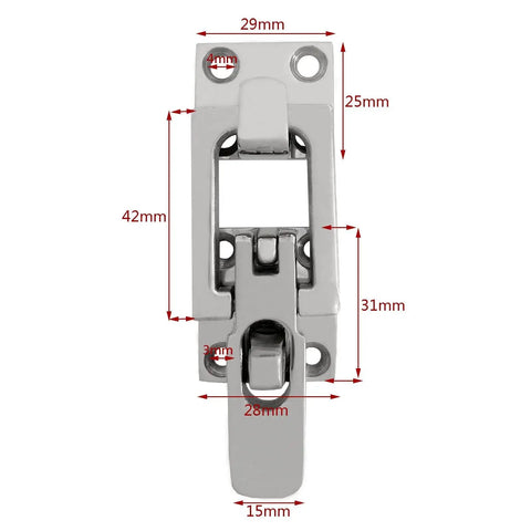 JT-HLM marine-grade stainless steel boat hatch anti-rattle latch with lockable hold-down clamp front view