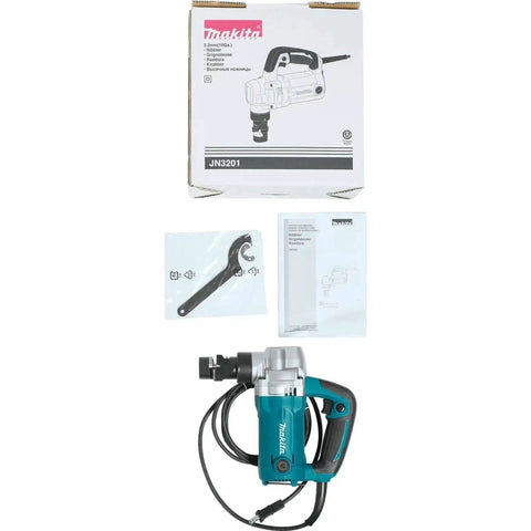 Low Noise 10 Gauge Metal Nibbler With Lock On Trigger, packaging, and accessories