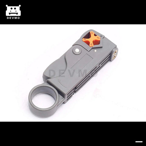 Universal Coax Cable Stripper Tool For RG6 RG8 RG58 RG59 RG8X LMR200 LMR240 And Similar Coax Cables, shown with adjustable knob.