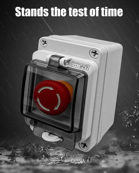 IP67 Waterproof Emergency Stop Button Built Tough Outdoor Enclosure Industrial Grade Shut Down Switch with red push button
