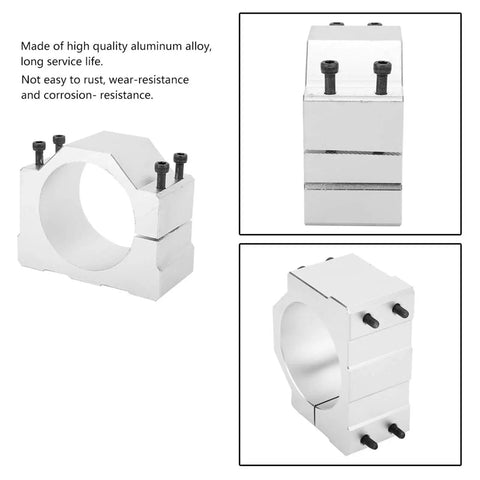 CNC Motor Bracket With High Strength Aluminum Alloy Clamp Mount, 80mm Shaft Holder for Milling Machine Support, Front and Side View