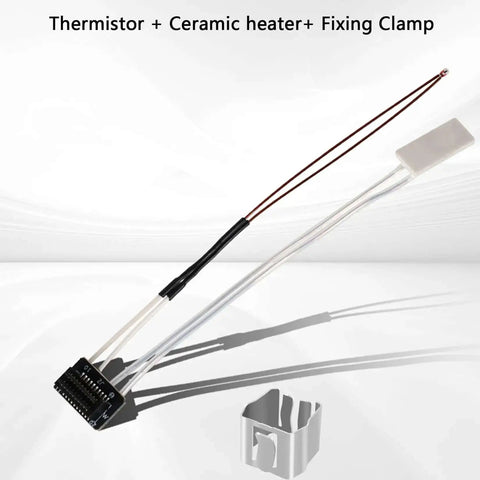 Image of 2 Pack 24V 48W Ceramic Heater With Thermistor For P1P And P1S 3D Printers High Temp 300C Fast Heat Up with fixing clip.