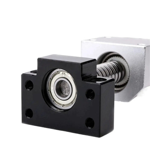 Front view of Rugged Linear Motion Guide With Rolled Ball Screw SFU1605 150 To 800mm Travel With Nut BKBF12 End Machined For 3D Printer 700mm