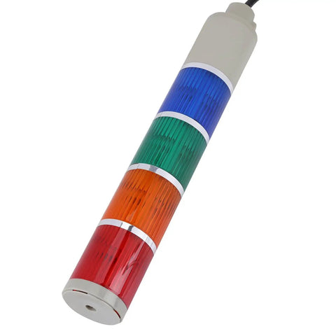 4 Layer LED Tower Light Industrial Warning Signal With Holder Red Green Yellow Blue Indicators For Factory Automation 110V AC 20W