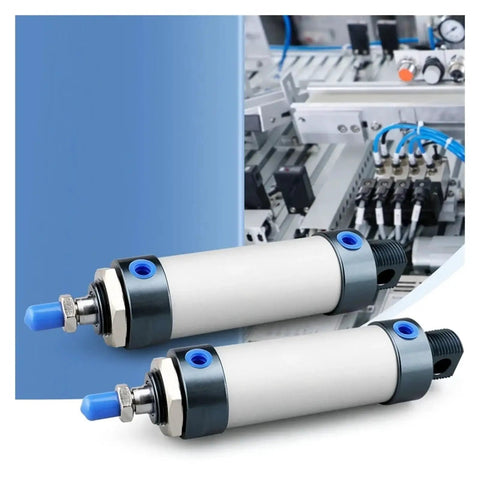 ZZAYGESY mini pneumatic double-acting air cylinder, aluminum alloy, 75 mm stroke, 25 mm bore, pair