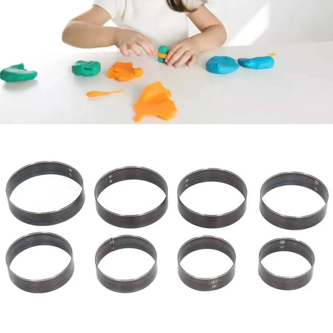 3 Inch Leather Punch Die Set 8 Pcs Round Shape Alloy Steel DIY Cutting Mold Kit shown with a child crafting at the table