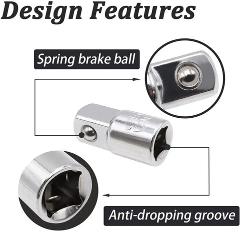 3/8in drive (F) to 1/4in (M) impact socket adapter, Cr-V, Utoolmart, 2-pack