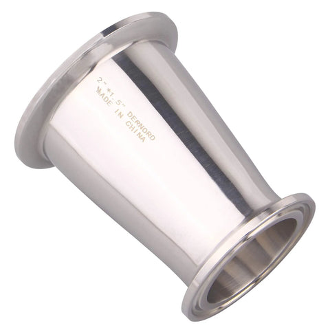 DERNORD eccentric reducer tri-clamp sanitary fitting, SS304, 2 in x 1.5 in