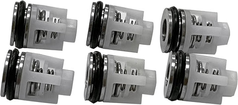 Amazon replacement valve kit for pressure washer pumps; five white plastic valve assemblies with springs and black O-ring seals.