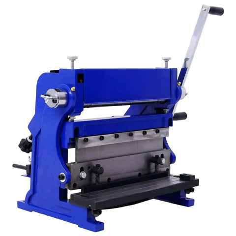 3 In 1 Sheet Metal Brake 12 Inch Blue Combination Machine For Bending Shearing And Rolling In The Workshop With Five Blade Options
