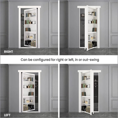 Hidden Door Hinge System for Dead Simple DIY Secret Doors and Bookcase Installations, Heavy Duty Swing Hinge, Flush Mount Pin Hinge.