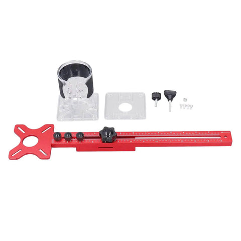 All In One Router Milling Groove Bracket And Circle Cutting Jig For Woodworking Pro Grade Aluminum Alloy Multifunctional L Router Guide shown with components