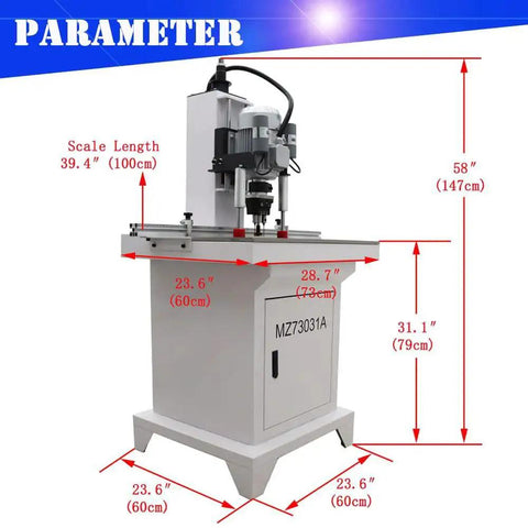 Pro Grade Pneumatic Hinge Boring Insertion Machine For Woodworking Three Hole Vertical Drill Press with measurements