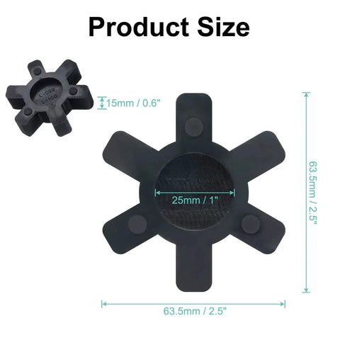 L099 L100 Jaw Coupling Insert For L Jaw Couplers Flexible Urethane Solid Center Inserts 25 Mm Inner Diameter 63.5 Mm Outer Diameter