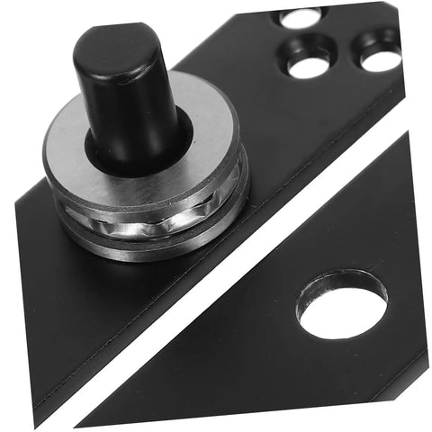 Close-up of 360 Degree Hidden Door Hinge Stainless Steel Pivot For Secret Doors, showing heavy duty rotating mechanism and holes for installation.