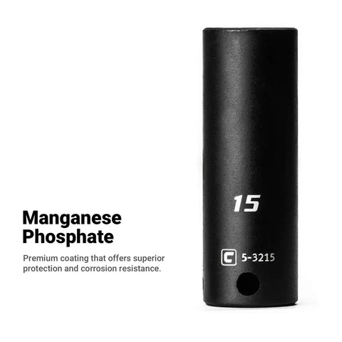 Deep Impact Socket Three Eighth Inch Drive Six Point Metric Socket 22 Millimeter Premium Chrome Molybdenum Steel With Manganese Phosphate Finish Built For Real World Torque And Heavy Duty Power Tool Use