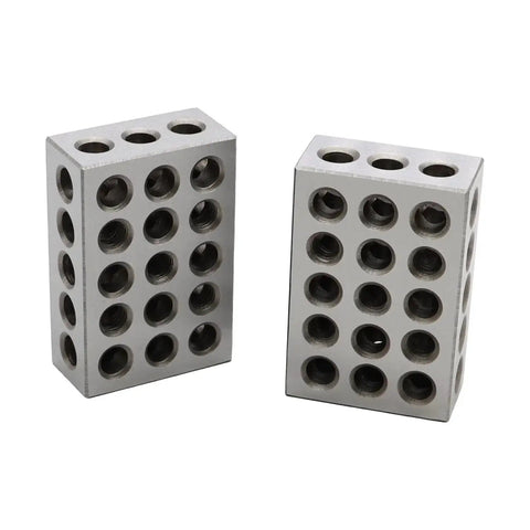 Ultra Precision Machinist Block Set With 23 Holes Matched Pair 1x2x3 Inches Hardened Steel Setup Blocks