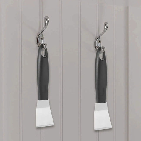 Stainless Steel 3D Printer Scraper Tool With Large Head For Resin Removal And Model Stripping hanging on hooks