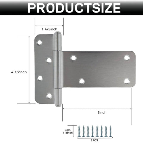5 Inch Heavy Duty Gate Hinges 260 Lbs Capacity Black Finish 4 Pack With Screws Included For Wooden Fences Barn Doors And Gates