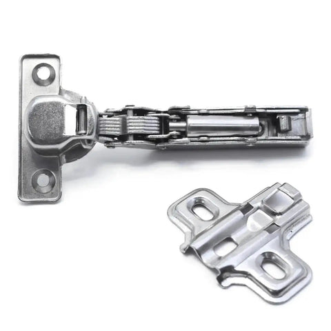 Adjustable Concealed Frameless Cabinet Hinges With Smooth Soft Close Damper Premium Steel Easy Install Kit With Screws Hidden Self Closing Door Hardware For Modern Cabinets 1 Pack shown unassembled.