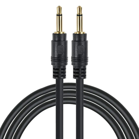 3.5mm Mono Audio Cable With 12V Trigger And IR Receiver Extender For AV Gear, black cable with gold-plated connectors.