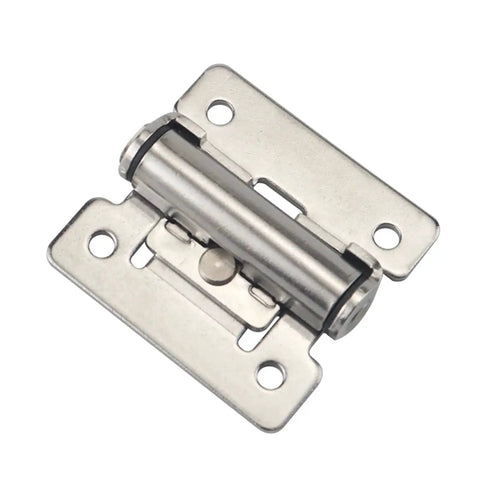Stainless steel damping hinge with adjustable torque; mounting plate with screw holes, 1 pc, close-up view