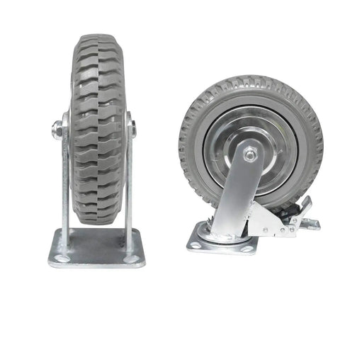 Heavy Duty Plate Casters Set 6 Inch Swivel Wheels With Brake Anti Skid 360 Degree Ball Bearing Castors side view