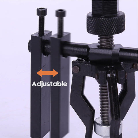 Close-up of Three Jaw Inner Pilot Bearing Puller Beefy Heavy Duty Auto Bushing Carbon Steel Gear Extractor showing adjustable claws.