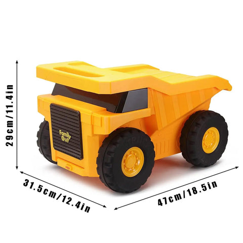 Yellow Monster Truck Design Ride On Kids Travel Suitcase With Wheels For Toddlers Durable ABS Luggage Toy Box