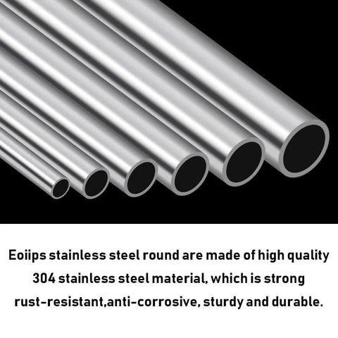 Eoiips stainless steel round tubes, 5/8 in OD, 304 seamless tubing, 9.8 in length, industrial metal pipe, 1 piece