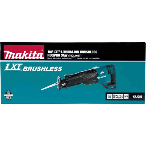 Box of 18V LXT Brushless Cordless Reciprocating Saw Tool Only With Variable Speed Trigger And Toolless Blade Change, 0 to 2300 And 0 to 3000 SPM.
