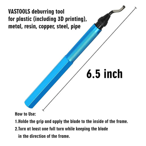 Deburring Tool Kit With Metal Handle Chamfer Tool Six And One Half Inch For Aluminum Brass Plastic Pipes Tubes And Holes