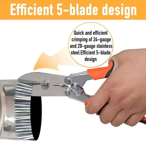 Five Blade Sheet Metal Crimper For 24 To 28 Gauge Galvanized Steel And Stainless Steel Duct Crimping Tool For HVAC Ductwork Built To Last