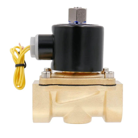 1 Inch Normally Open 2 Way Brass Electric Solenoid Valve For Water And Air, Direct Acting Wet Armature, 110V AC, Front View