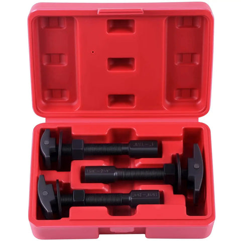 Rear Axle Bearing Puller Kit With Three Sizes in red case; small, medium, large sizes with plug and play slide hammer.