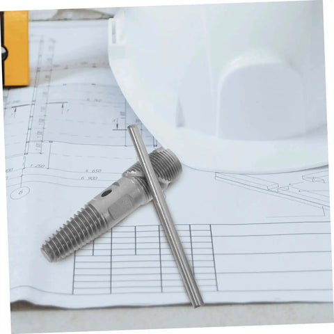 Double Head Screw Extractor Set for Stripped Screws and Broken Water Pipes shown on construction plans with a hard hat